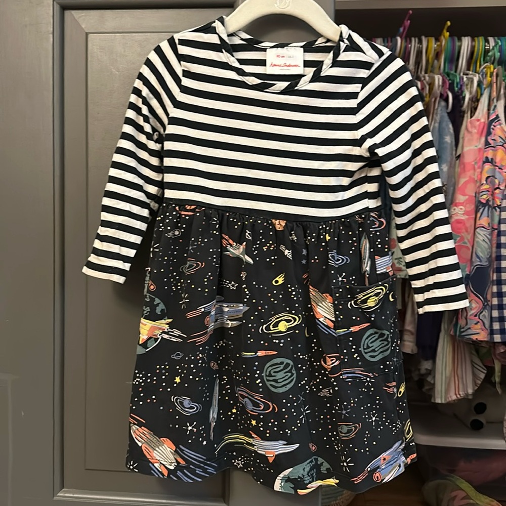 Space Adventure Striped Kids Dress